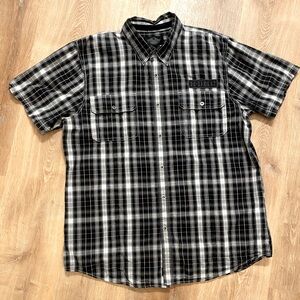 Harley Davidson Mens Snap Button Up Short Sleeve Plaid Shirt Size 2XL EUC